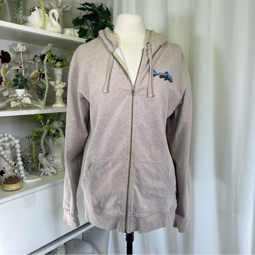 Patagonia Flying Fish Full Zip Hoodie in Cream